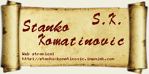 Stanko Komatinović vizit kartica